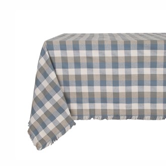 Double Check Tablecloth Blue Haze 140x240cm